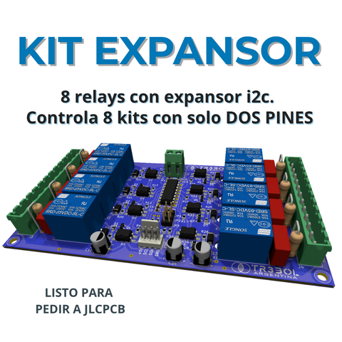 KIT EXPANSOR - 8 relés con solo 2 pines