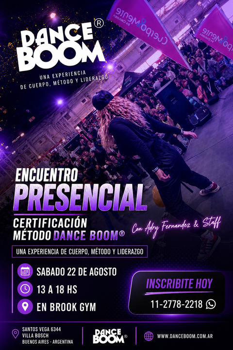 ENCUENTRO PRESENCIAL CERTIFICACIÓN COACH DANCE BOOM®