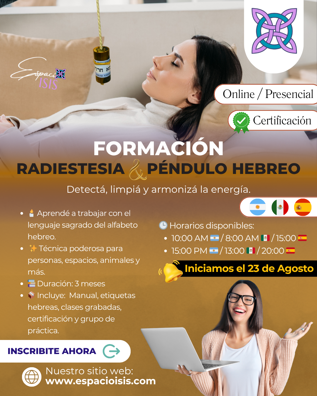 Formación de Radiestesia y pendulo hebreo