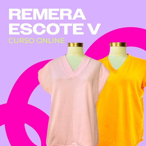 Remeras unisex de punto escote en V. Clásica y cruzada .