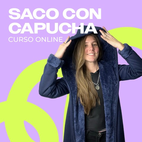 Saco con capucha integrada y cruce 