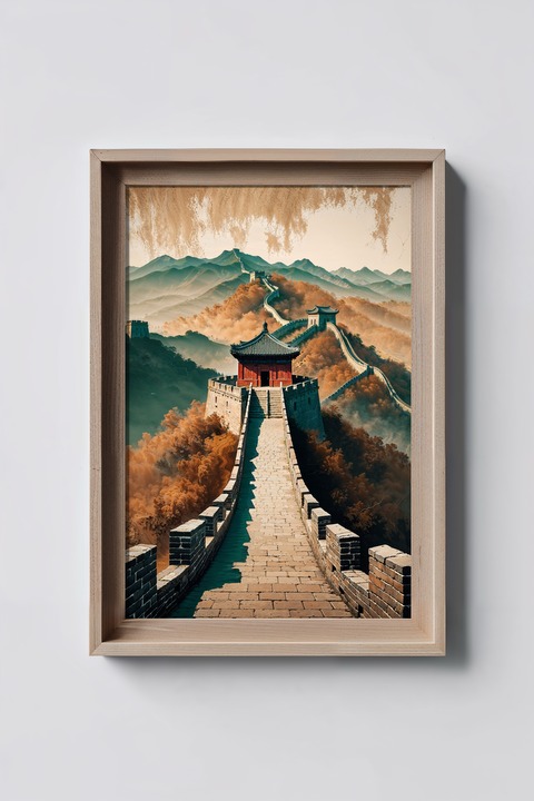 Gran muralla China / Arte Digital imprimible / Arte de IA