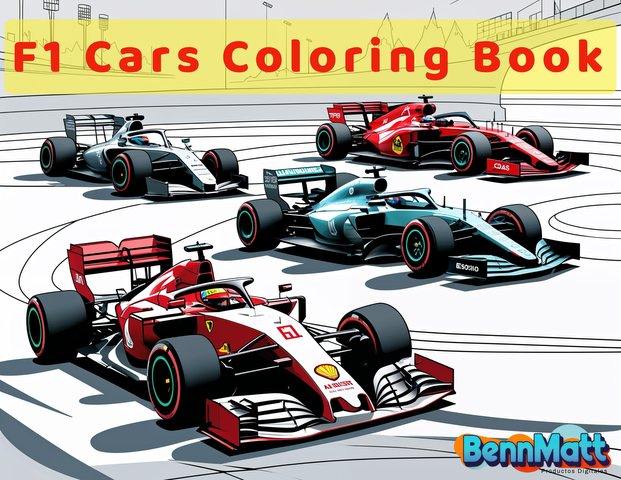 Autos Formula 1 Libro para colorear