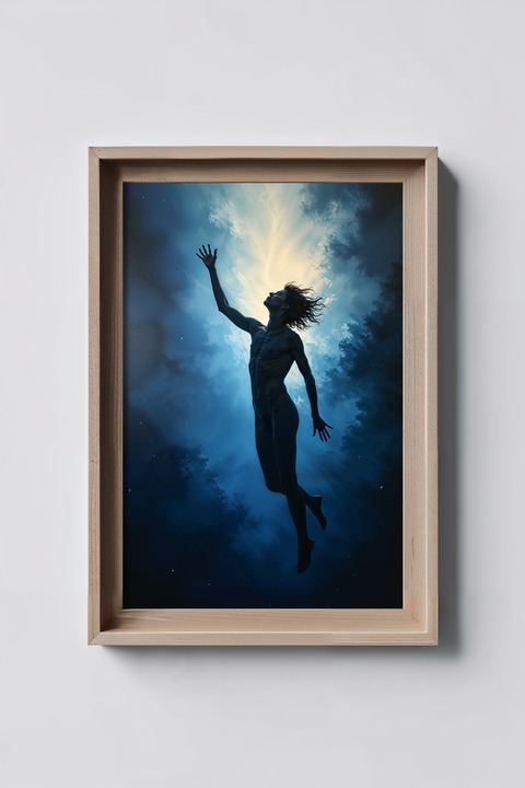 Flotando en el espacio / Arte Digital imprimible / Arte de IA