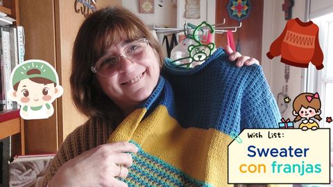 Un sweater super fácil, con mucho color y alegría, para celebrar el Día del Niño!!