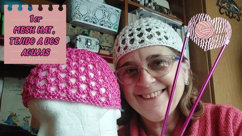 Primer Mesh Hat (casquito calado de verano) a dos agujas!!