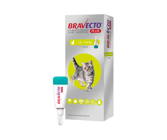 Bravecto Plus para gatos de 1.2 a 2.8kg