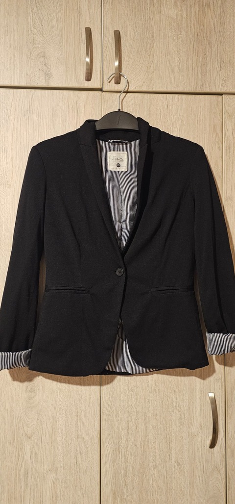 Blazer negro forrado a rayas – Talla XS
