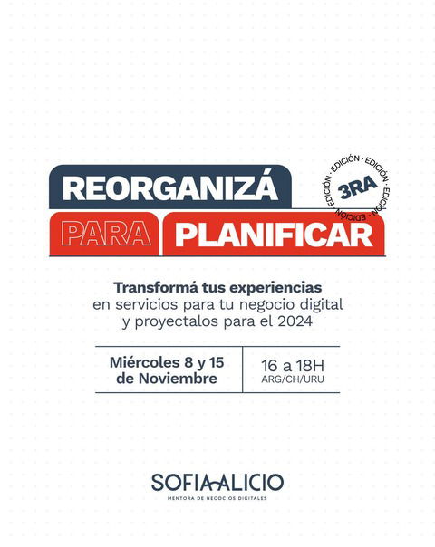 Taller Reorganiza para planificar | 3ra edición