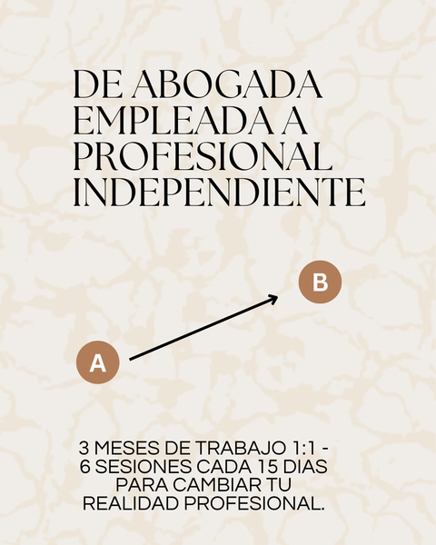 Mentoría 1:1 de abogada empleada a profesional independiente