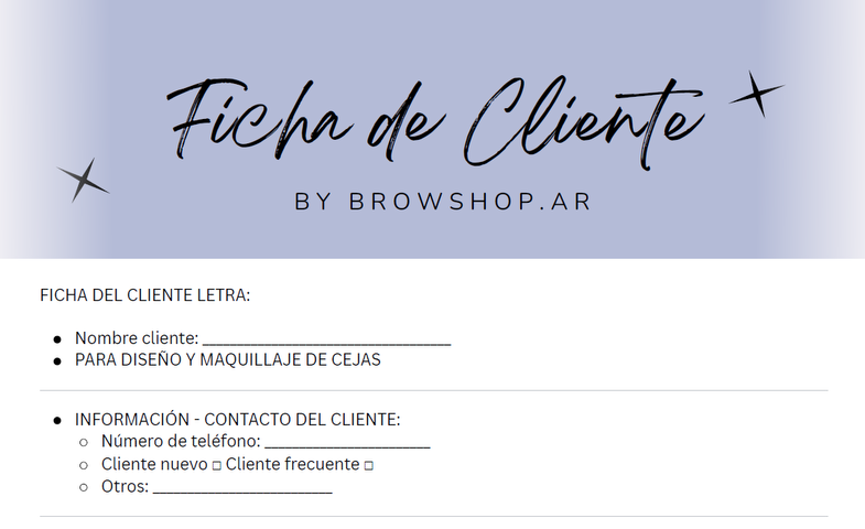 Ficha de cliente