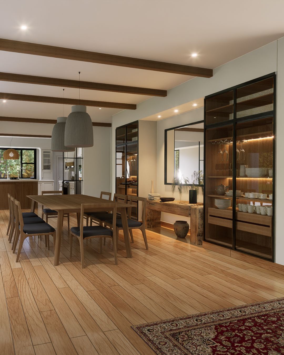 proyecto living comedor vic etchverry render diseño de interiores