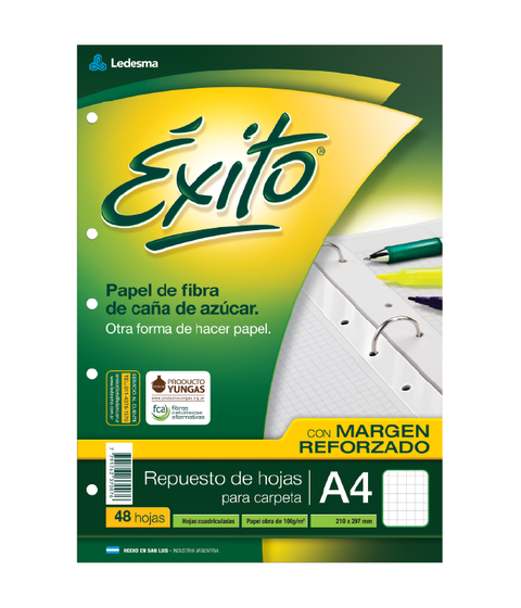 REPUESTO EXITO A4 RAYADO X 48 HOJAS 
