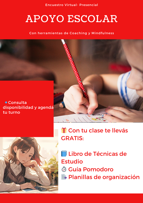 Clase de Apoyo Escolar – Presencial o Virtual (con regalos gratis)