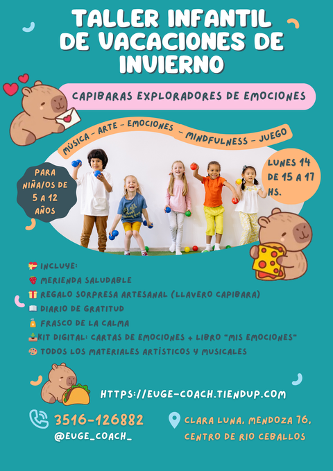 Taller infantil “Capibaras Exploradores de Emociones” 2 entradas en Promo