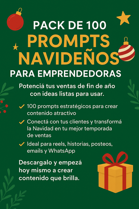 Pack 100 Prompts de ChatGPT para Emprendedoras en Navidad