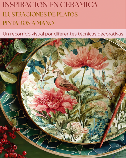 Inspiración en cerámica: ilustraciones en platos pintados a mano 