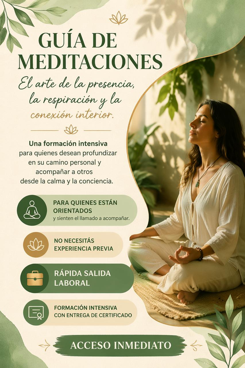 FORMACION EN GUIA DE MEDITACIONES (Expandi tu práctica o Guia a otras personas ) 