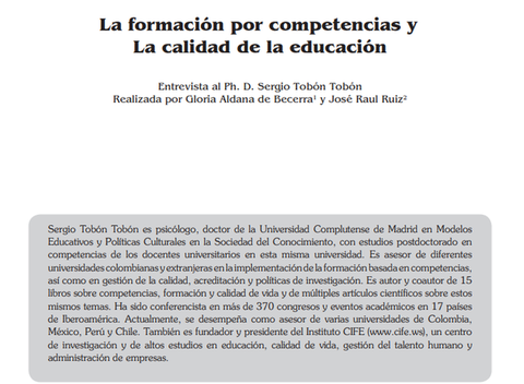 “La Formación por Competencias” (Sergio Tobón)