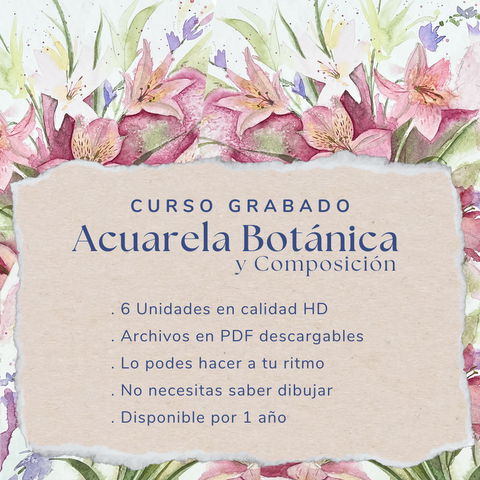 Acuarela botánica y composición