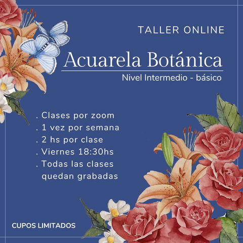 Acuarela botanica -  nivel intermedio básico - 