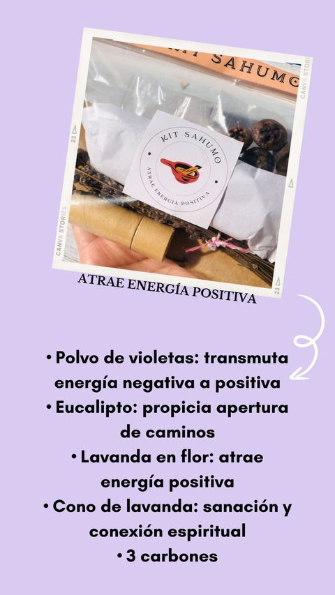 Kit sahumo atrae energia positiva