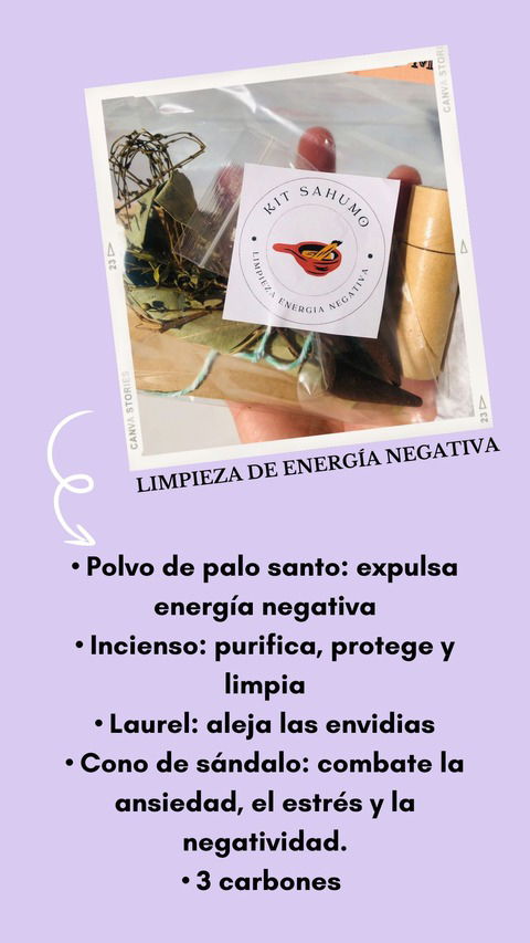 Kit sahumo limpieza de energia negativa