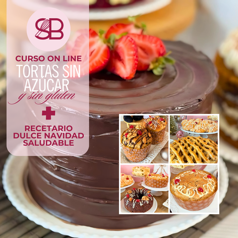 ¡Pack Curso de Tortas Sin azúcar y sin gluten + Recetario Navideño! Oferta Black Friday