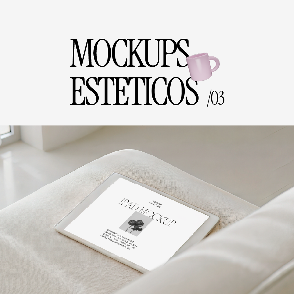 Mostra tus diseños y productos con mockups profesionales que resaltan la estética de tu marca.