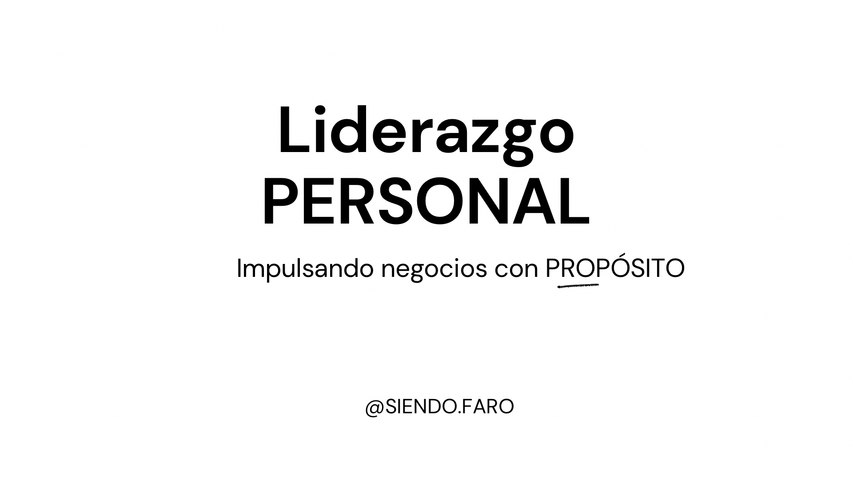 MENTALIDAD: Liderazgo Personal