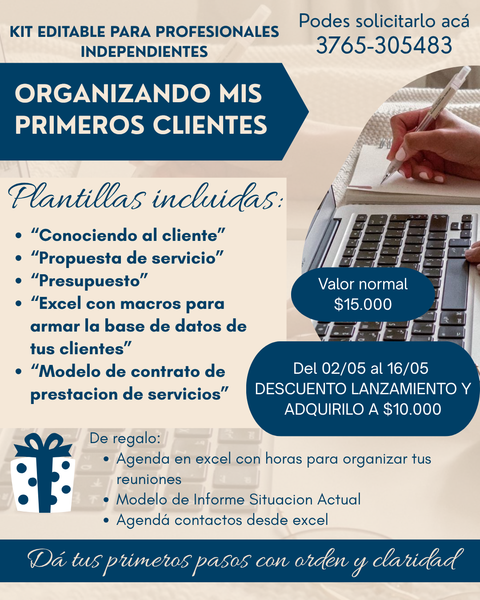PACK PROFESIONAL-ORGANIZANDO MIS PRIMEROS CLIENTES