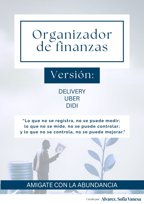 ORGANIZADOR DE  FINANZAS PARA UBER-DIDI-DELIVERY
