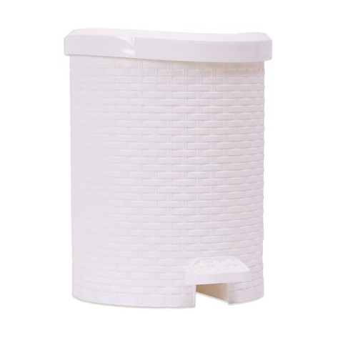 Canasto de Residuos Ratan 20L con Pedal Blanco