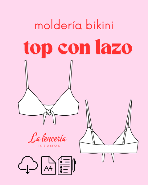 corpiño top con lazo bikini 