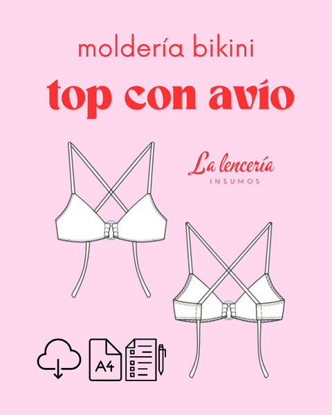 corpiño top con avío bikini