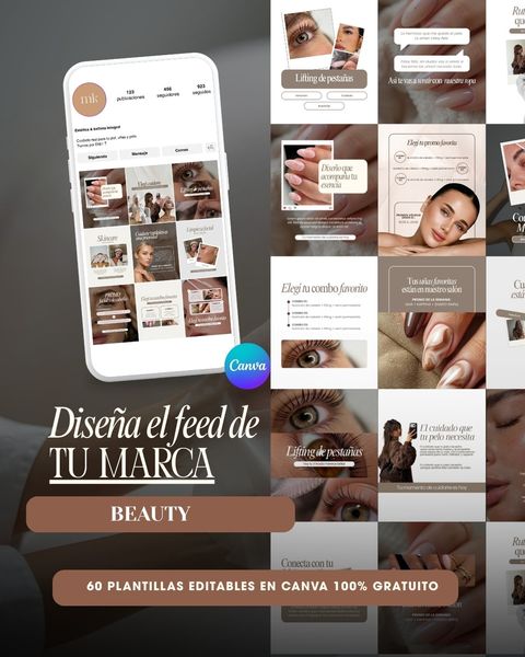  BEAUTY - 60 plantillas editables para posteos de IG