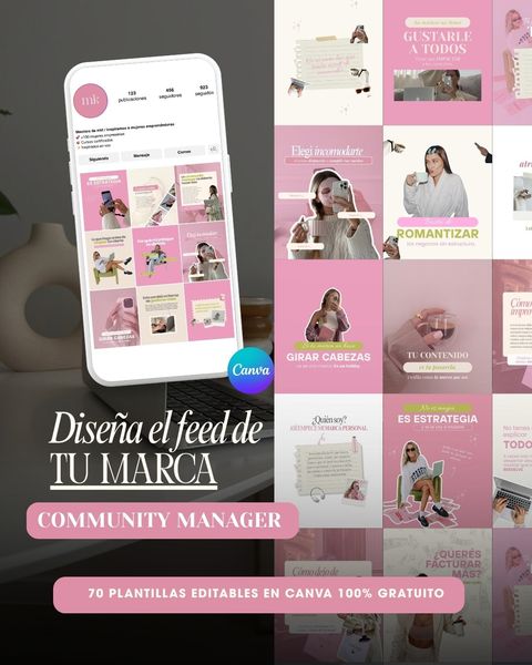 COMMUNITY MANAGER - 70 plantillas editables para posteos de IG