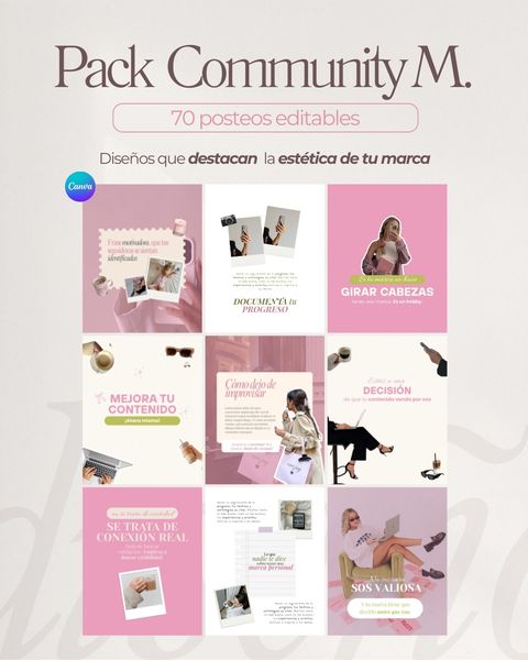 COMMUNITY MANAGER - 70 plantillas editables para posteos de IG