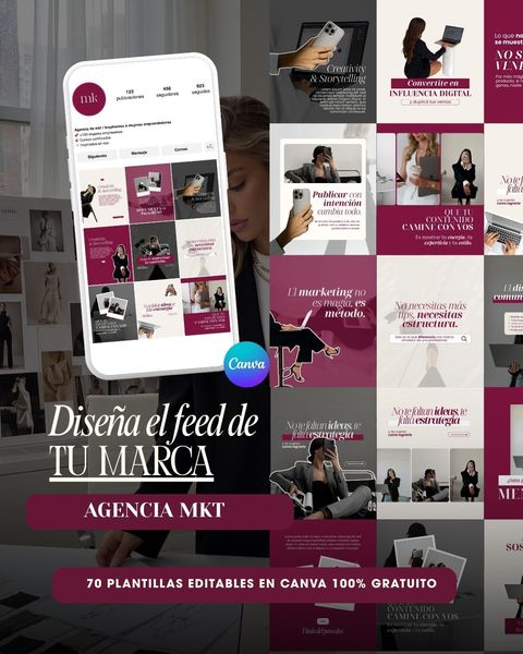AGENCIA MKT - 70 plantillas editables para posteos de IG