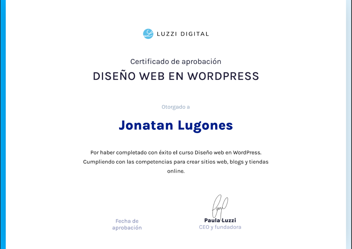 Diseño Web en WordPress — Luzzi Digital