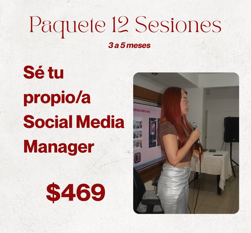 Sé tu propia Social Media Manager - 12 sesiones