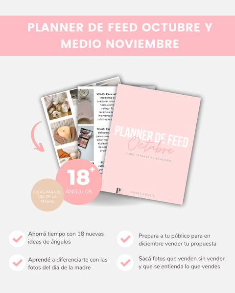 Planner de feed Octubre + dos semanas Noviembre