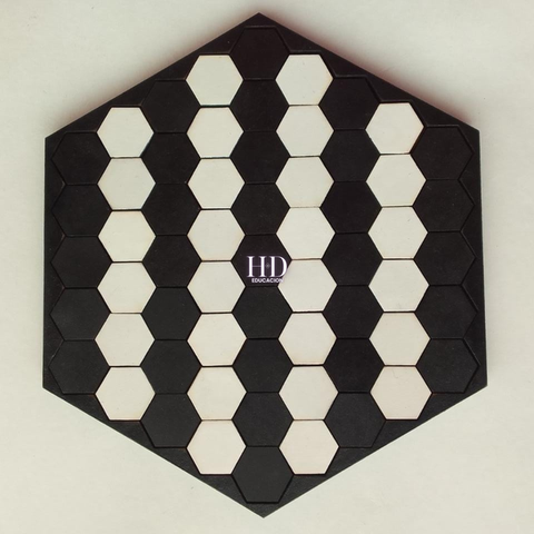 Panal fractal Hexagonal -blanco y negro - 15 cm