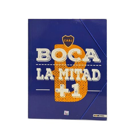 Carpeta Oficio con Elástico Mooving Boca Jrs. La Mitad + 1