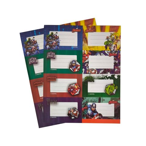 Etiquetas PPR - Avengers Fondo Colores x16