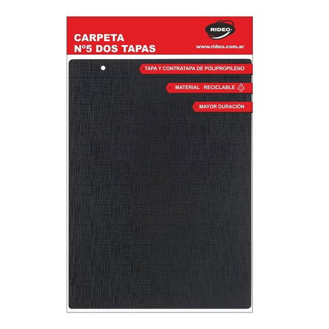 Carpeta A4 dos tapas Rideo PP Eco Black Negra