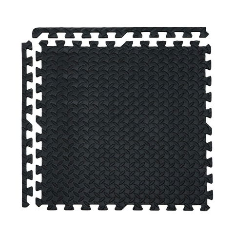 Goma Eva Pisos 60x60 x4 Piezas de 10mm Negro con Bordes Encastrables (93620) 