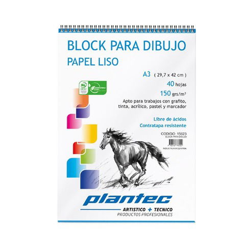 Block Plantec A3 Liso 150gr 40h Espiral (15623)