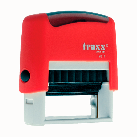  Promo sello completo Traxx (9011) Rojo + 3 líneas de texto