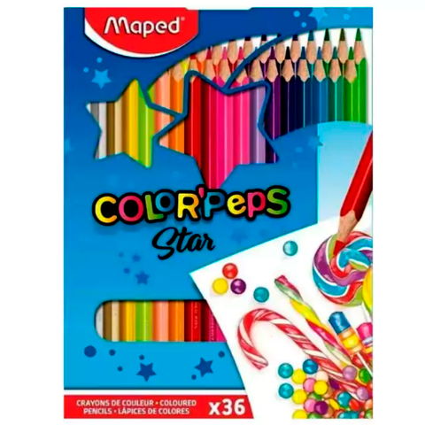 Lápiz Maped Colorpeps Star x36 Largos (83201720)